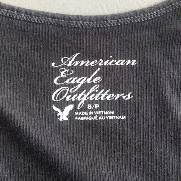 American Eagle Outfitters Black Ribbed Racerback Tank Top - Picture 2 of 7